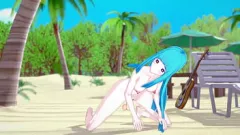 Abspielen 3D Anime Manga Blauhaarige Füchsin wird in Visual Novel frech