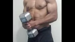 Play Getting Sweaty and Oiled Up: Black Amateur's Workout Break