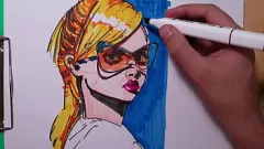 تشغيل يأتي فن Copic Marker إلى الحياة: Mexy Milf in Lingerie Fetish Anime Sketch