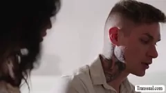 Play Brunette Shemale Stepmom Barebacks Her Stepson's Big Dick